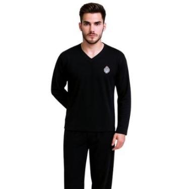 Imagem de Pijama de Inverno Blusa de Frio Masculino Manga Longa Calça Comprida Alex-Masculino