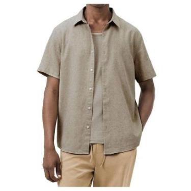 Imagem de Camisa Masculina Hering MC Slim Linho Bege - LZ471ASI-Masculino