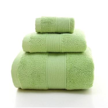 Imagem de THJKUPO Toalha de banho masculina e feminina conjunto de 3 peças de algodão penteado toalha de banho hotel toalha de banho de algodão grosso (D)