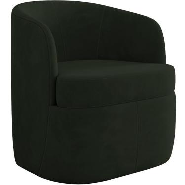 Imagem de Poltrona Decorativa Giratória Para Sala De Estar Siena K01 Veludo Verde - Lyam Decor