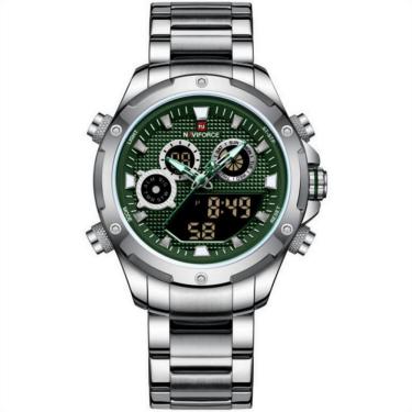 Imagem de Relógio Masculino Digital Em Aço Inoxidável Cronógrafo Impermeável Esportivo Verde