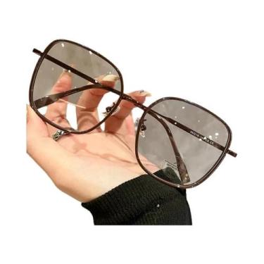 Imagem de Óculos Unissex Retrô Quadrado De Armação Grande Anti-luz Azul Para Mio