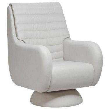 Imagem de Poltrona De Amamentação Fixa Base Cone Sky D02 Linho Branco C-419 - Ly