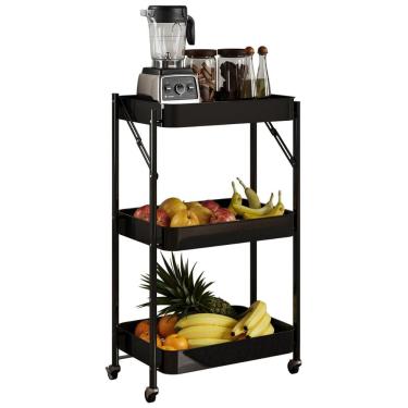 Imagem de Carrinho Organizador Multiuso G7006 com 3 Bandeja e Rodízios