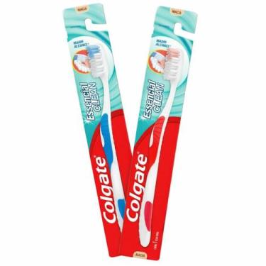 Imagem de Kit 2 Escovas Dentais Colgate Essencial Clean Suave