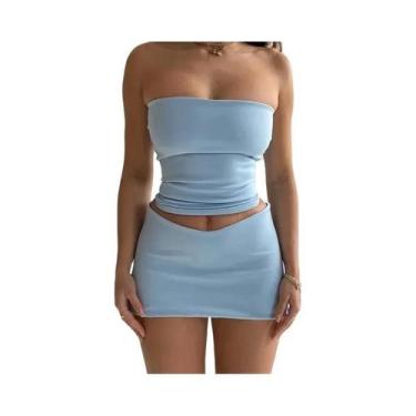 Imagem de Conjunto Feminino De Saia Mini E Top sem alça Dulzura Primavera 2025 P