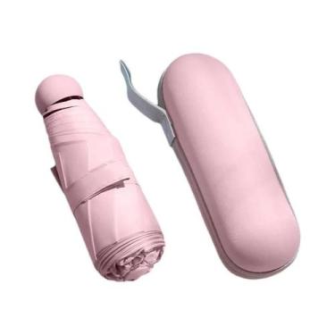 Imagem de Guarda-chuva Portátil Mini Dobrável Com Proteção UV E Caixa De Armazen