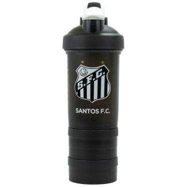 Imagem de Garrafa Shakeira Mola 2 Compartimentos 500ml - Santos - Mileno
