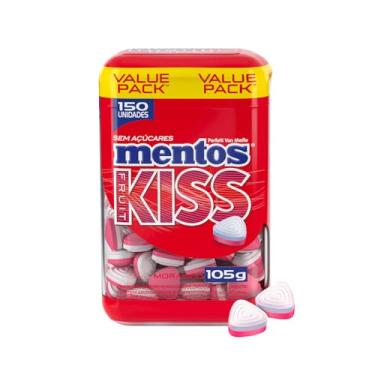 Imagem de Pastilhas, Mentos, Kiss, Sem Açúcar, Sabor de Morango - 105g | 150 Unidades
