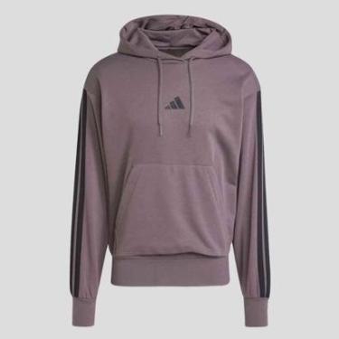 Imagem de Moletom Adidas 3 Stripes com Capuz Cinza-Masculino