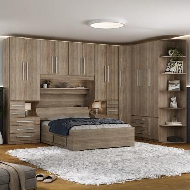 Imagem de Guarda-Roupa com canto e Módulos sem Cama 1222S Castanho