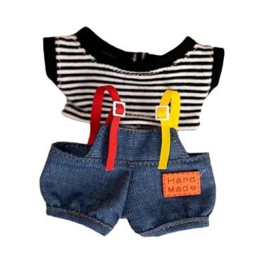 Imagem de Casaco De Pelúcia Colorido Xadrez Labubu Para Bebês, 17cm, Design Chic