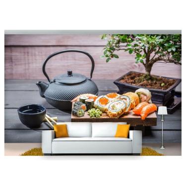Imagem de Papel De Parede Rodízio Japonês Sashimi 3D Al201