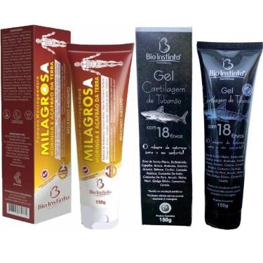 Imagem de Kit 2 Pomada Milagrosa + 2 Gel Cartilagem De Tubarão 150G