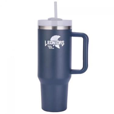 Imagem de Copo Térmico Leonidas, 1180ml, Com Canudo, Quente ou Frio, Metal, Azul