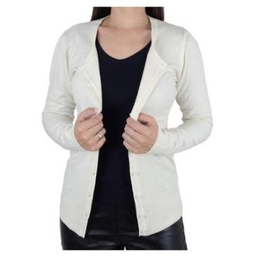 Imagem de Blusa Feminina Facinelli Cardigan Tricot Creme Areia 651179-Feminino