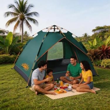 Imagem de New Hawaii Barraca de Camping 2-3 Pessoas Impermeável com Mosquiteiro, Automático Fácil de Monta (Verde)