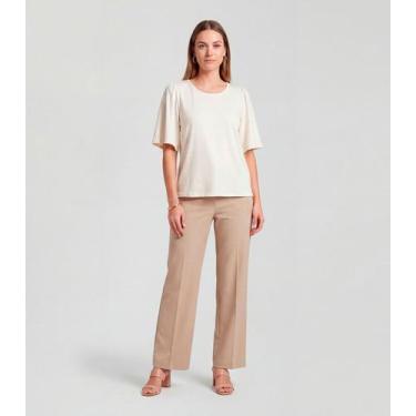 Imagem de Blusa Feminina Com Manga Godê Infinita Cor Bege, GG, Bege