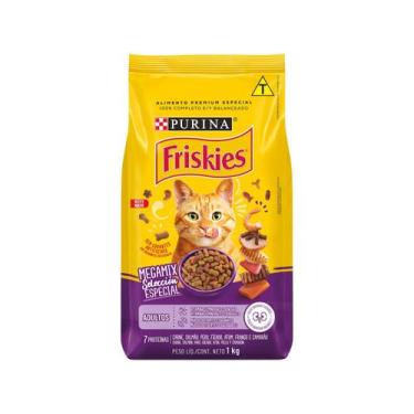 Imagem de Ração FRISKIES gatos adultos Megamix 1kg, Carne, Salmão, Peru, Fígado,