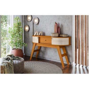 Imagem de Aparador Para Sala 1 Gaveta 136 Cm Estoril Madetec Cinamomo Off White 