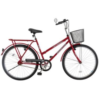 Imagem de Bicicleta Houston Aro 26 Onix com Cesta, 26", Vermelho, 21"
