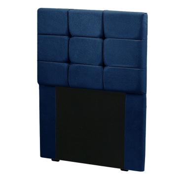 Imagem de Cabeceira Para Cama Box Solteiro Julia 0,88m Veludo Com Botões 90x126x10cm Azul Star Co...