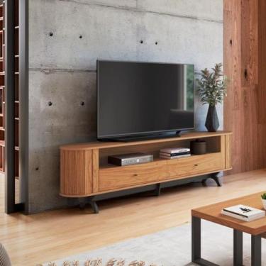 Imagem de Rack para TV até 60 Polegadas 100% MDF 220cm Canto Arredondado 2 Gavet