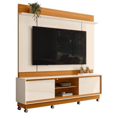 Imagem de Estante Home Theater Siena Com Rodízios Cinamomo-off White - Madetec