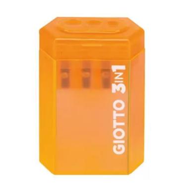 Imagem de Apontador de Lápis Giotto 3 em 1 com Depósito Blister com Três Orifícios para Diferentes Tamanhos Laranja