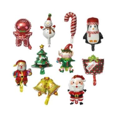 Imagem de Mini Balões De Natal Em Papel Alumínio, Decoração De Festa De Aniversá