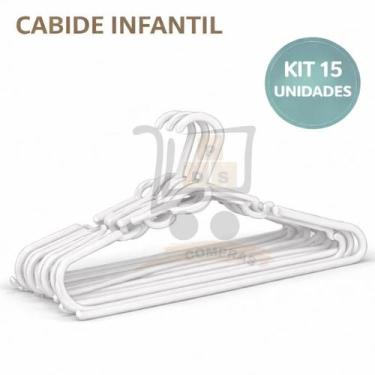 Imagem de Cabide Infantil Kit 15 Unidades Baby Plastico Reforçado Para Roupas Be