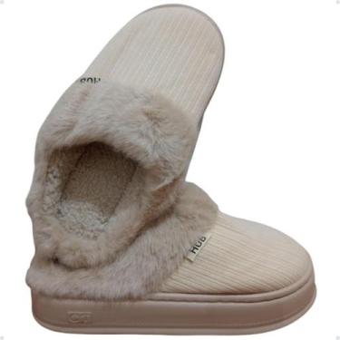 Imagem de Pantufa cotelê com pelinho chinelo de quarto ref. ptf06173 - NOVA RIO,