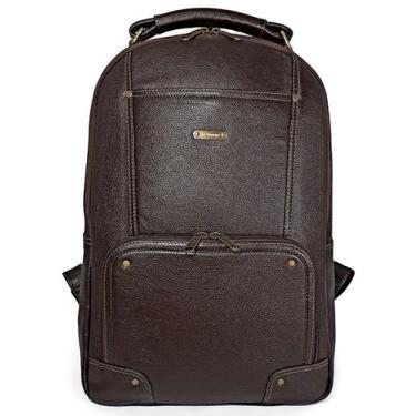 Imagem de Mochila Executiva Masculina Grande De Couro Para Notebook - Le Voyage,