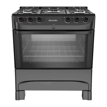 Imagem de Fogão 5 Bocas Mueller MFI5BC Preto Fosco Mesa Esmaltado Bivolt, Bivolt