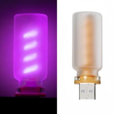 Imagem de Lâmpada USB para carro retrô Mini LED Touch ajustável em roxo fosco - 