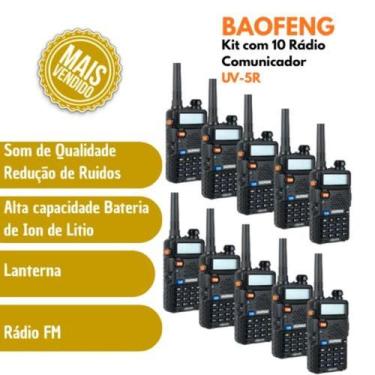 Imagem de Kit 10 Baofeng UV-5R  Conjunto Completo para Grandes Operações - Radio