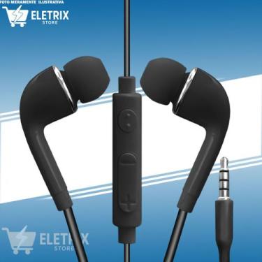 Imagem de Fone de Ouvido IntraAuricular com Fio e Microfone P2 3,5mm Estéreo Som