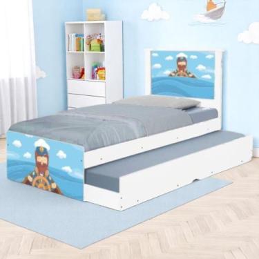 Imagem de Cama Solteiro Infantil com Cama Auxiliar 195x96cm Personagens K02 - D 