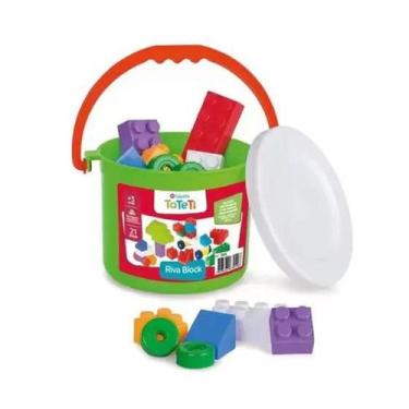 Imagem de Brinquedo Educatico - Blocos de Montar Riva Block Tateti Ref 001, Verd