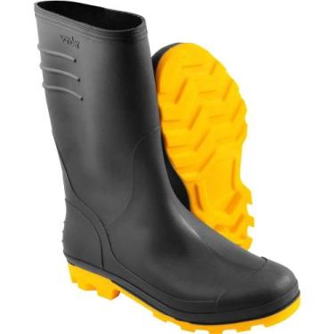 Imagem de Bota PVC TAM 39 ao 43 Impermeável Forrado Chuva Motociclista Moto Cons