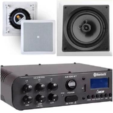 Imagem de Amplificador NCA SA100BT Bluetooh + Par de Caixa Gesso  JBL 6CO1Q