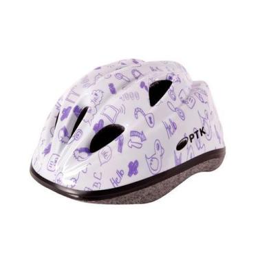 Imagem de Capacete Ciclismo Infantil Kids Diversao Branco Com Lilas - PTK