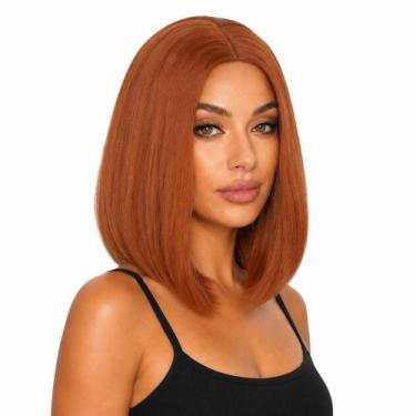 Imagem de Peruca Wig Curta Lisa Ruivo 40cm Bio Orgânica Natural - D&D Comerce