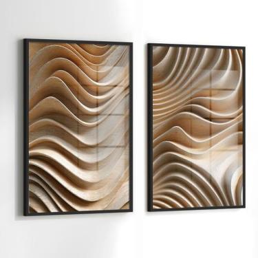 Imagem de Conjunto 2 Quadros Decorativos com Moldura e Acrilico Cristal Vidro Ma