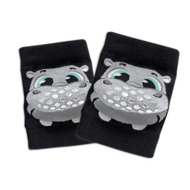 Imagem de Joelheira Baby Puket CB7004 Preto com estampa de Hipopótamo Cinza