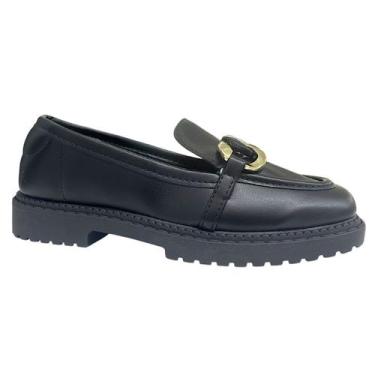 Imagem de Sapato Casual Loafer Moleca Tratorado 5823.104 Pto, Preto, 35