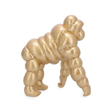 Imagem de Escultura Decorativa Macaco em Poliresina Dourada 20cm 19347 Mart