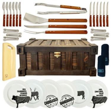 Imagem de Kit Churrasco 32 Peças Caixa Container - Mãos e Arte 