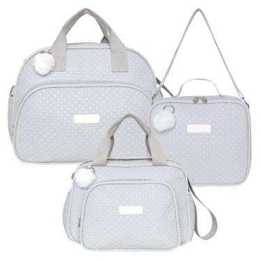 Imagem de Kit Bolsas Maternidade Pirulitando G+P+F Leveza Cinza - Pirulitando Ba