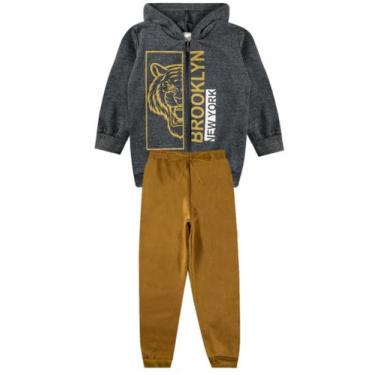 Imagem de Conjunto infantil moletom menino brooklyn new york com capuz - Kids e 